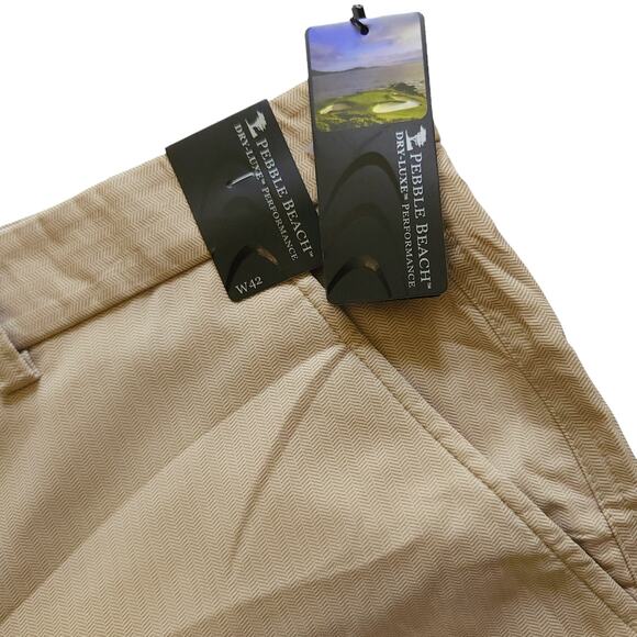 PEBBLE BEACH men's dry luxe performance golf shorts in plaza taupe Size 42 NEW - Picture 5 of 7